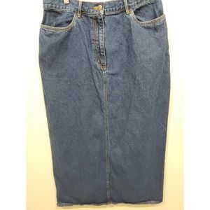 LL Bean Women's Jeans Skirt Denim Long Size 14 REG
